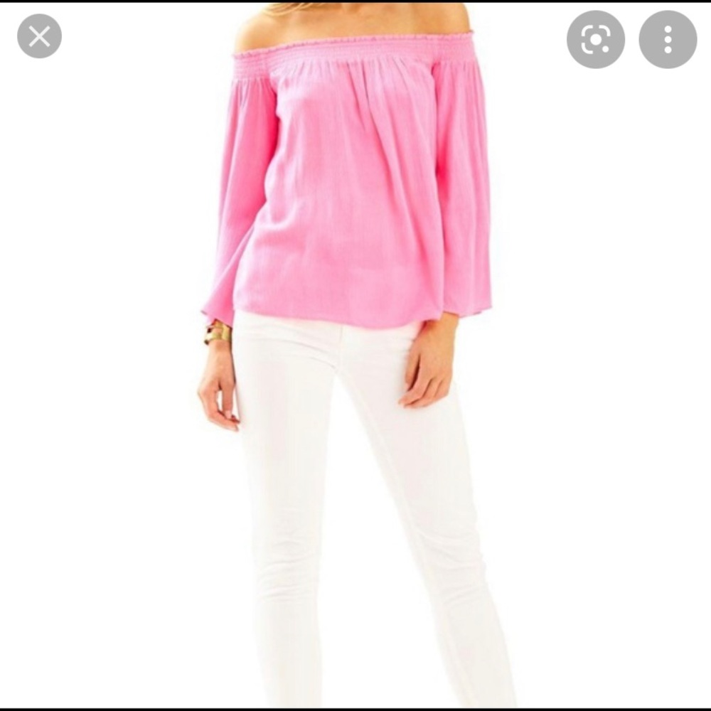 Pink off the shoulder top